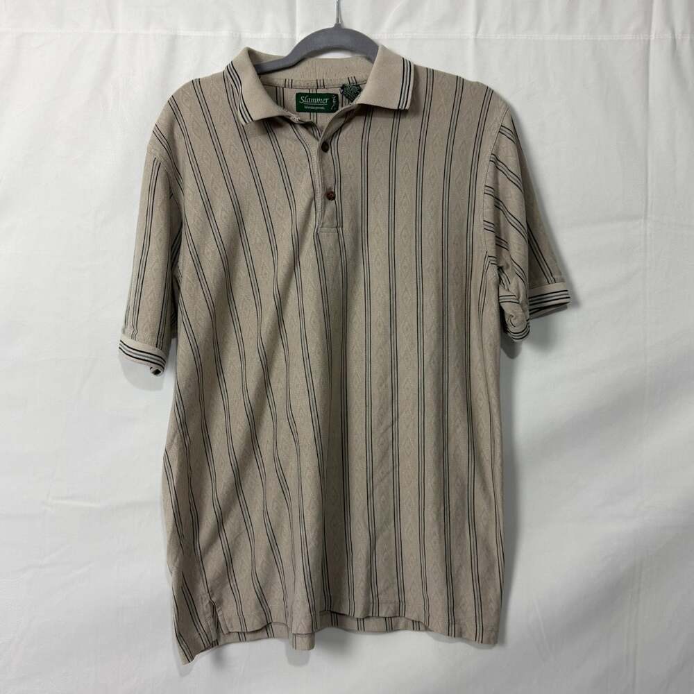 Vintage 90s Munsingwear Slammer Striped Knit Golf Polo Shirt Mens Medium